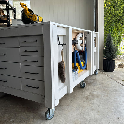 3-in-1 Mobile Workbench + Integrated Dust Collection System + Integrated Storage
