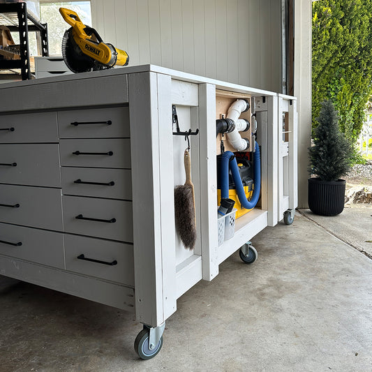 3-in-1 Mobile Workbench + Integrated Dust Collection System + Integrated Storage